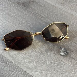 Jimmy Choo Gold and Brown Sunglasses